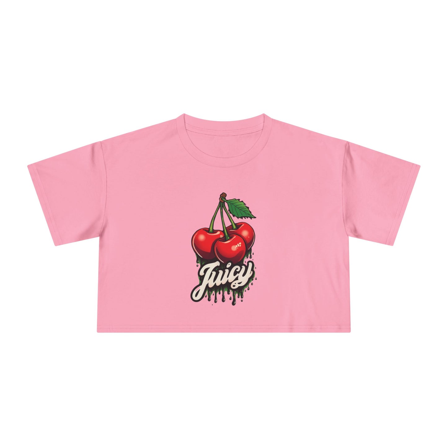 Juicy Cherry Women's Crop Tee | Trendy Streetwear, Fashion Top, Weekend Vibe