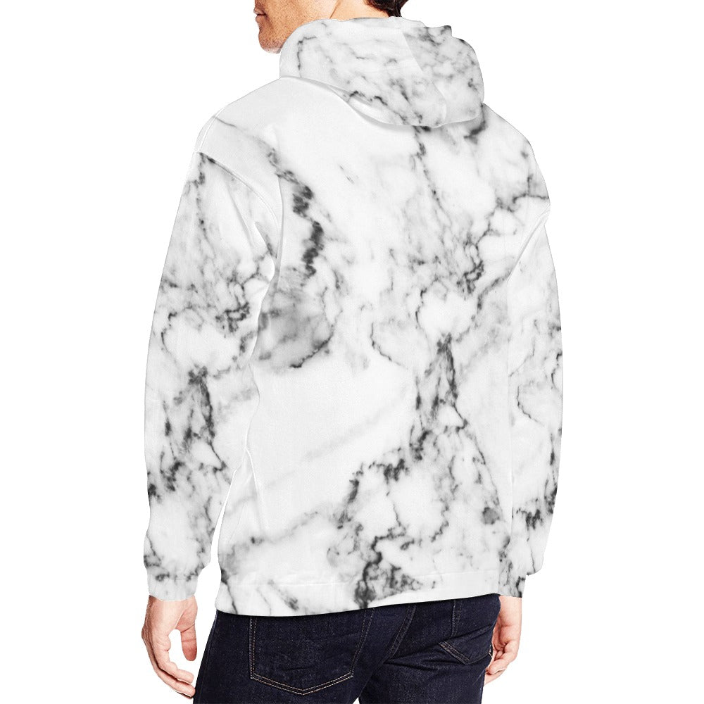 white marble wall texture background.jpg All Over Print Hoodie for Men (USA Size) (Model H13)