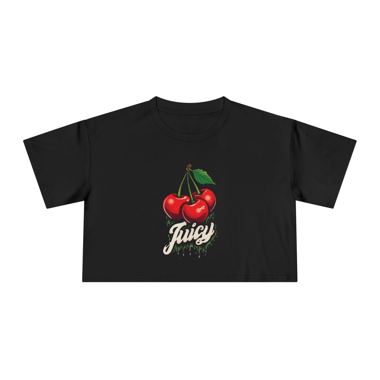 Juicy Cherry Women's Crop Tee | Trendy Streetwear, Fashion Top, Weekend Vibe
