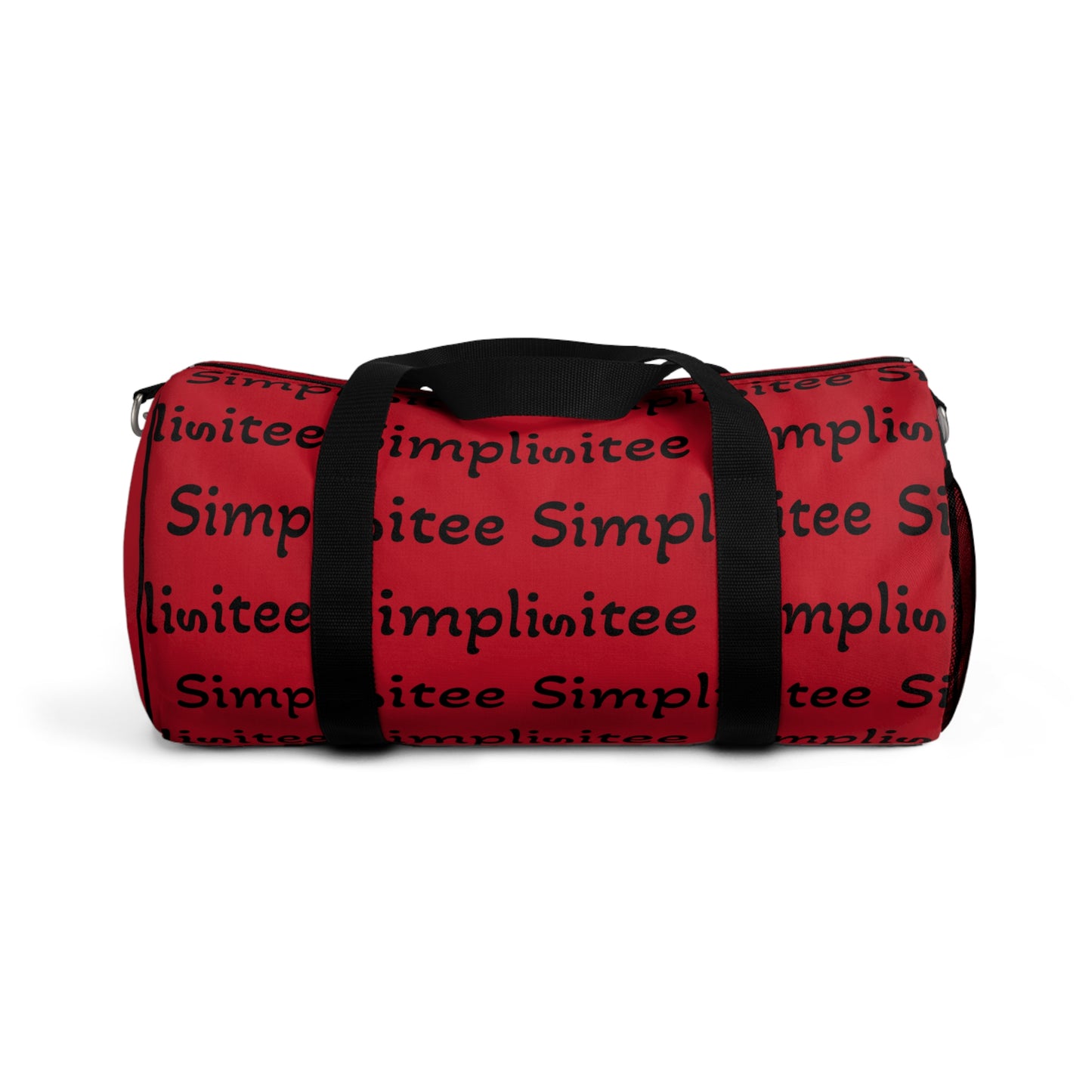 Simplisitee - Stylish Red Duffel Bag with 'Simplinitee' Design - Perfect for Gym & Travel