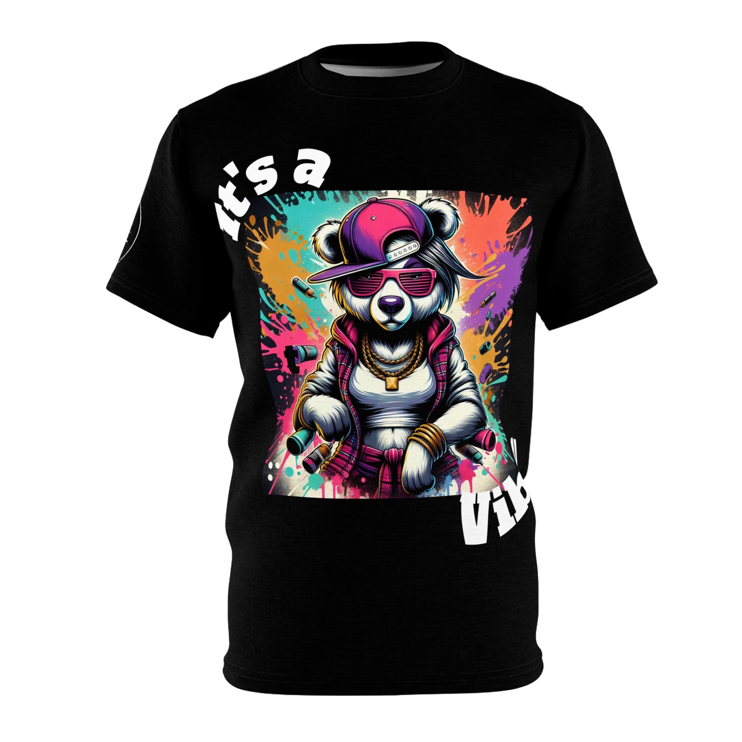 Simplisitee - Cool Panda Graphic Tee - "It's a Vibe" Unisex Cut & Sew Shirt