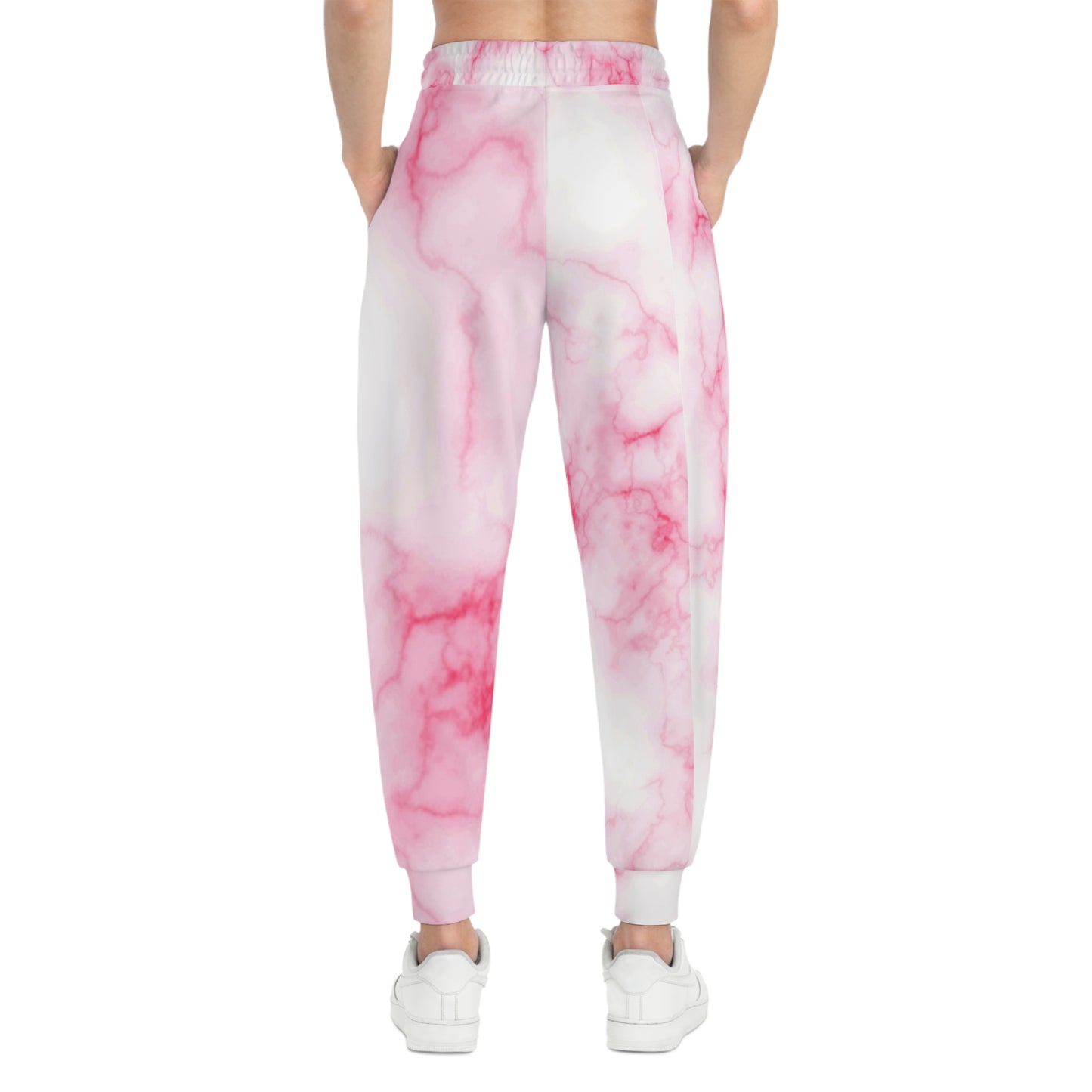 Simplisitee -Chic Marble Pink Joggers, Trendy Activewear, Comfort Fit Pants, Lounge Wear, Butterfly Print Fashion