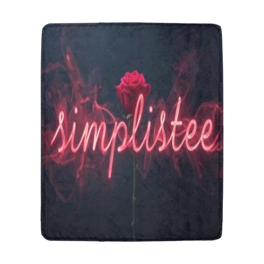 rose with neon smoke  that says simplisitee (1) Ultra-Soft Micro Fleece Blanket 50"x60"