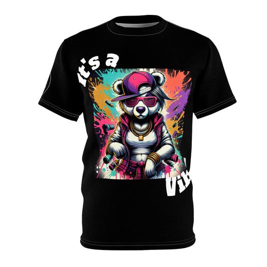 Simplisitee - Cool Panda Graphic Tee - "It's a Vibe" Unisex Cut & Sew Shirt