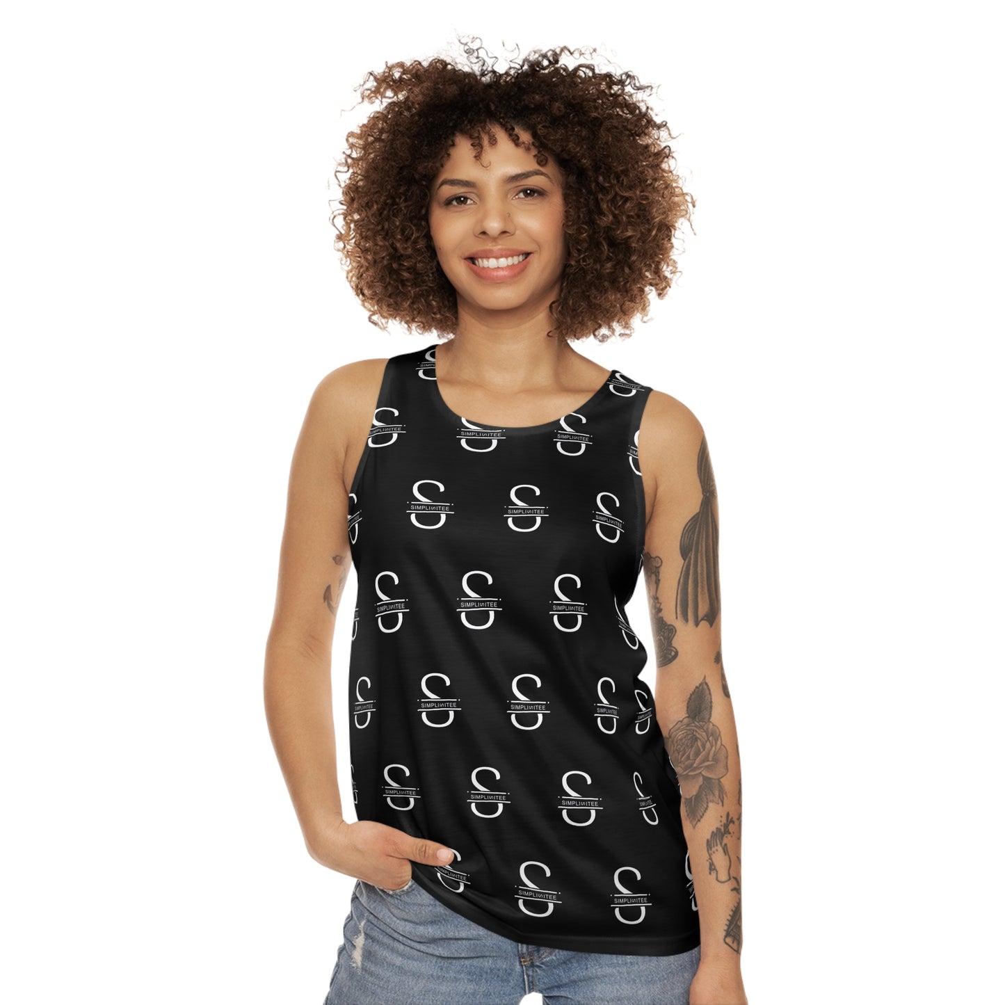 Simplisitee -  Sleek Monochrome Unisex Tank Top - Modern Graphic Style for Casual Wear