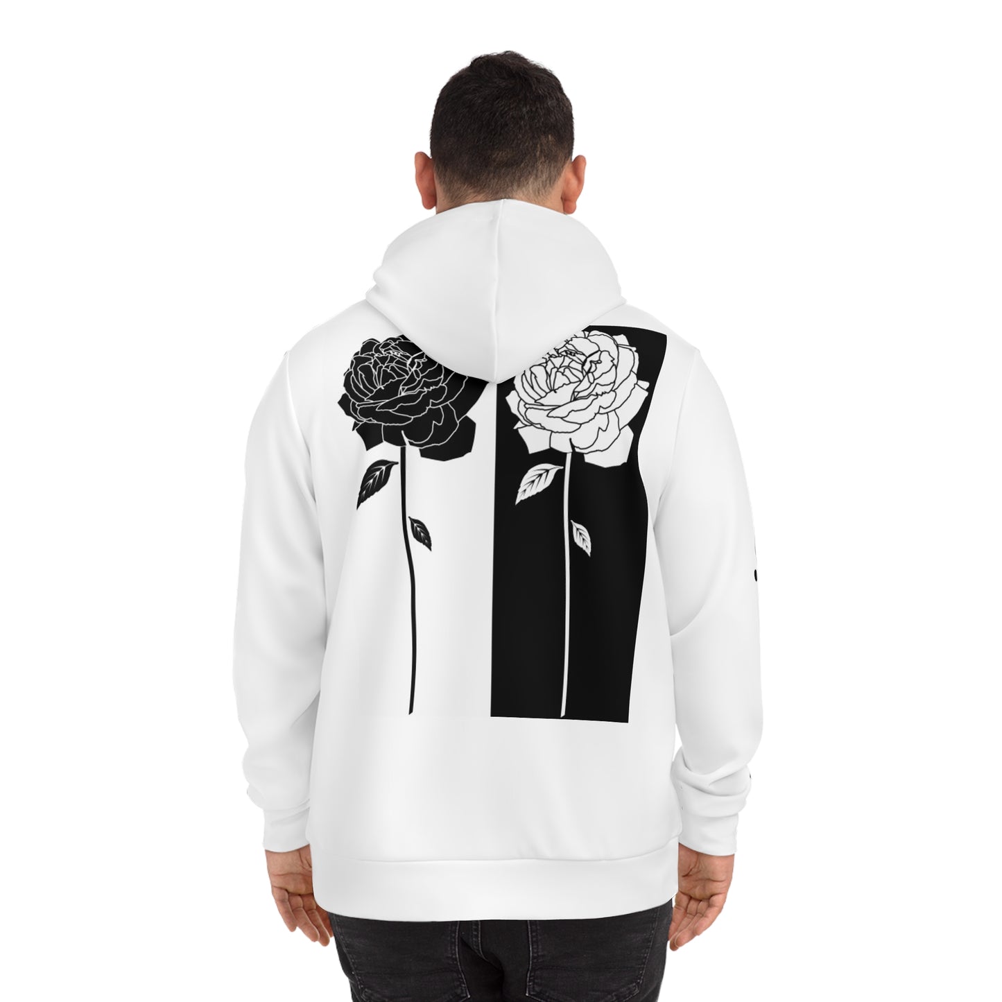 Simplisitee - Monochrome Floral Hoodie - Stylish and Unique Design for Trendsetters