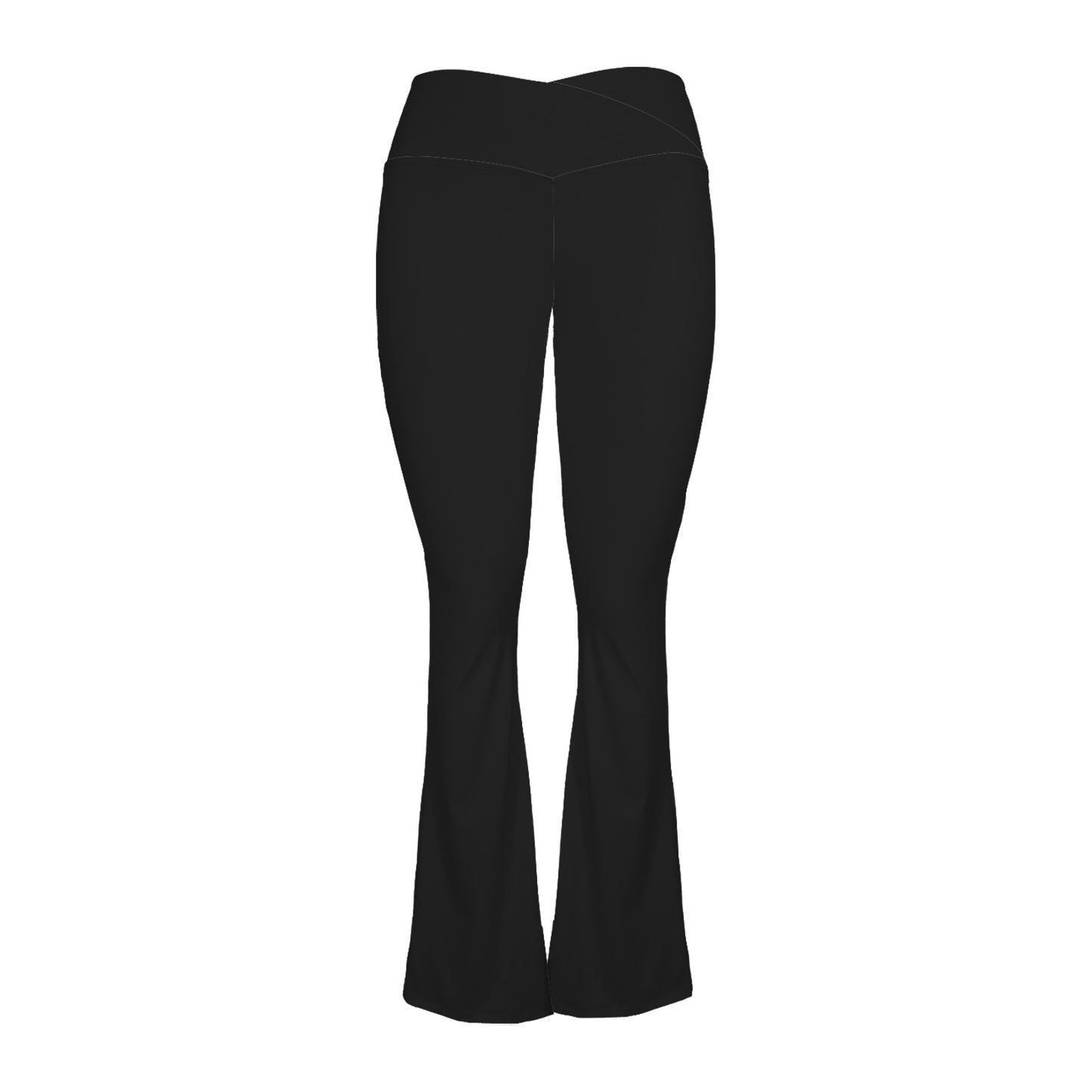 black cross leggings High Waist Crossover Tummy Control Flare Leggings