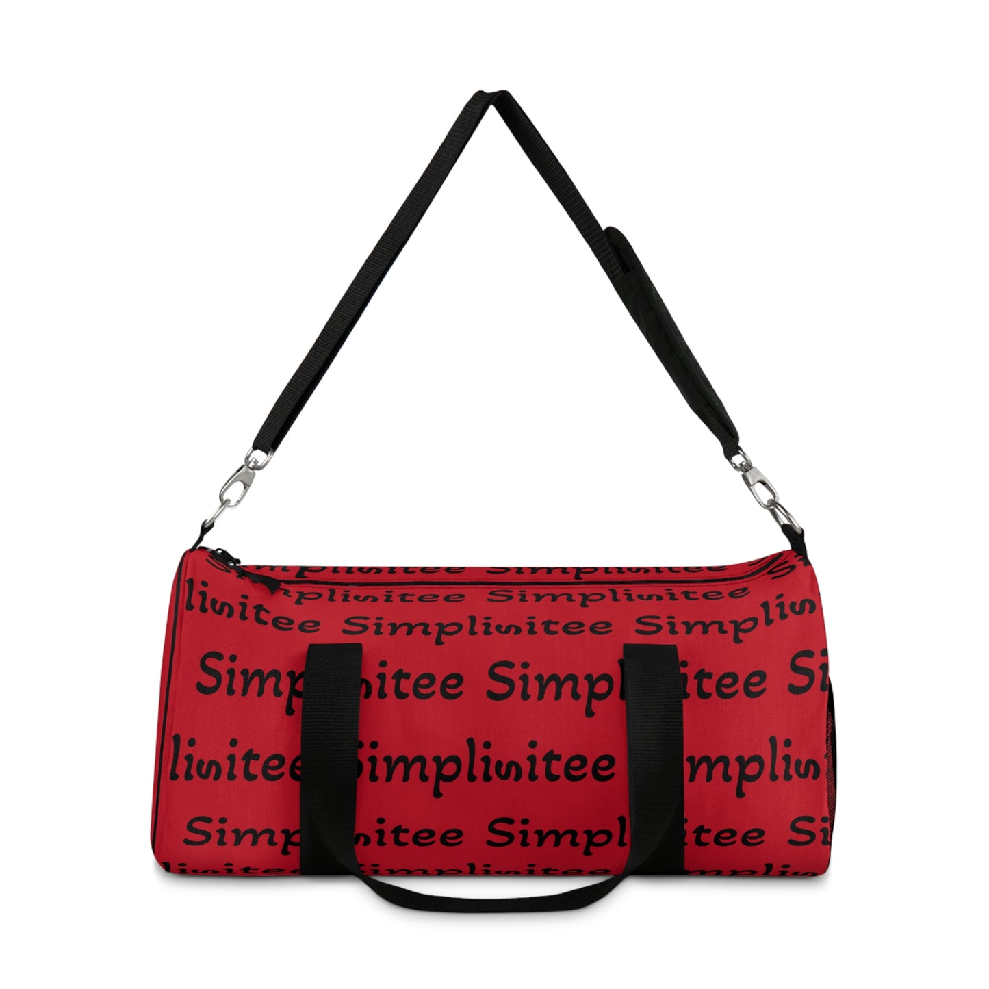 Simplisitee - Stylish Red Duffel Bag with 'Simplinitee' Design - Perfect for Gym & Travel