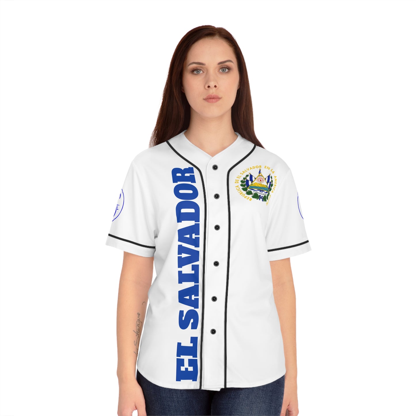 Simplisitee El Salvador Women's Baseball Jersey, Sports Apparel for Fans, AOP Shirt, Team Spirit Gear, Perfect for Game Day and Celebrations
