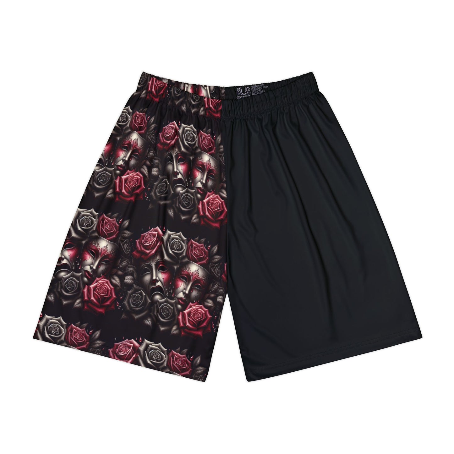 Simplisitee-Stylish Men’s Sports Shorts with Rose and Mask Design - Trendy Athletic Wear for Everyday Comfort