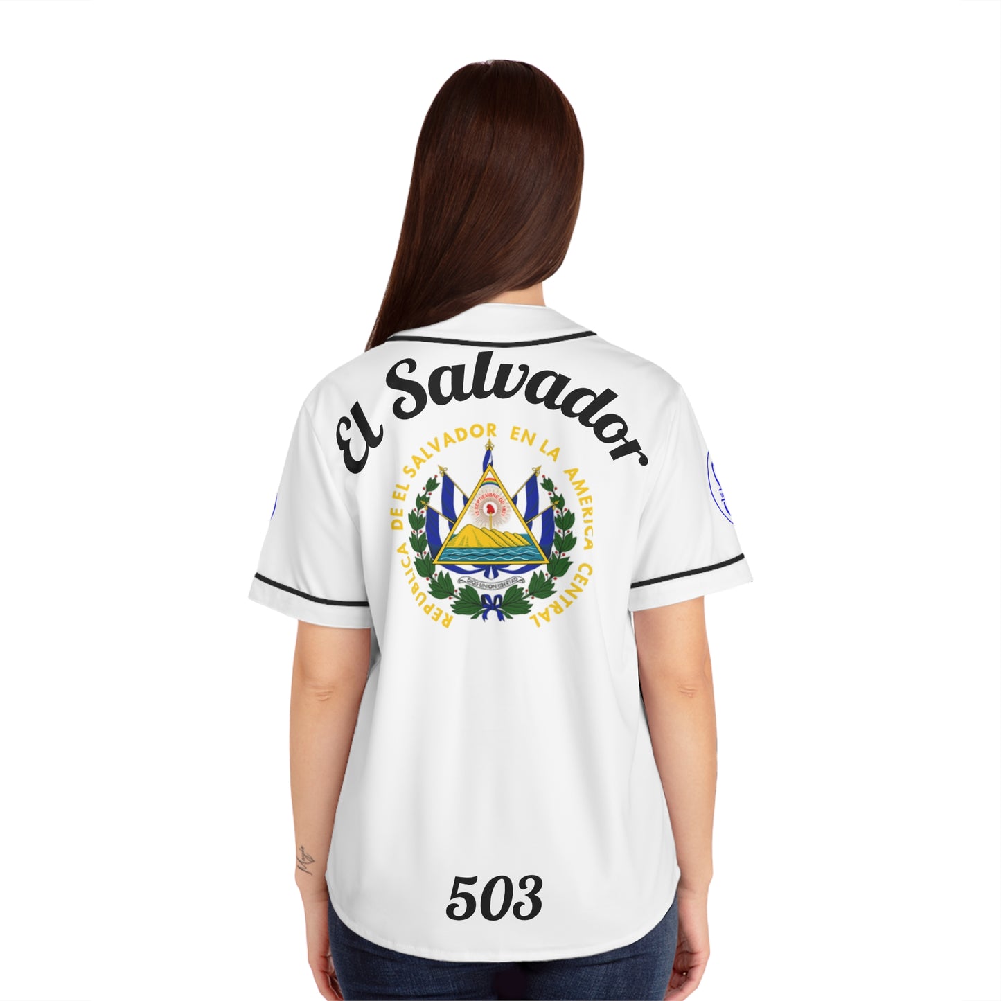Simplisitee El Salvador Women's Baseball Jersey, Sports Apparel for Fans, AOP Shirt, Team Spirit Gear, Perfect for Game Day and Celebrations