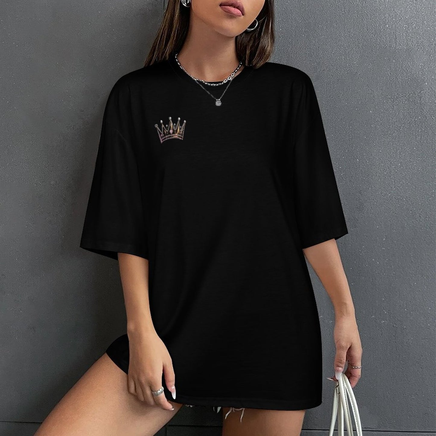 queen t shirt Women's Drop-Shoulder Mid-Sleeve T-Shirt