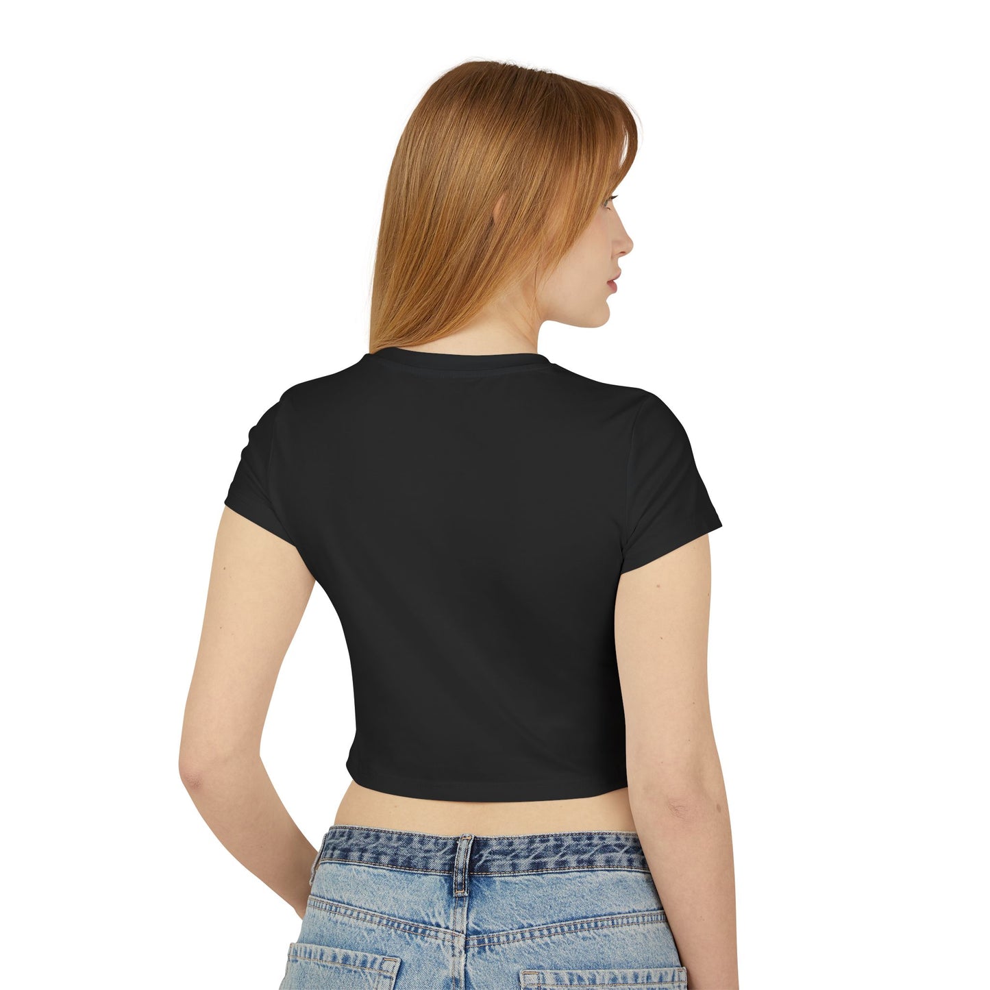 Chic Women's Baby Tee with Playful Graphic, Casual Wear,