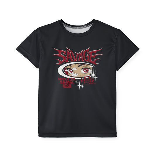Kids Jersey – "Savage" Anime Eye Graphic Sports Tee