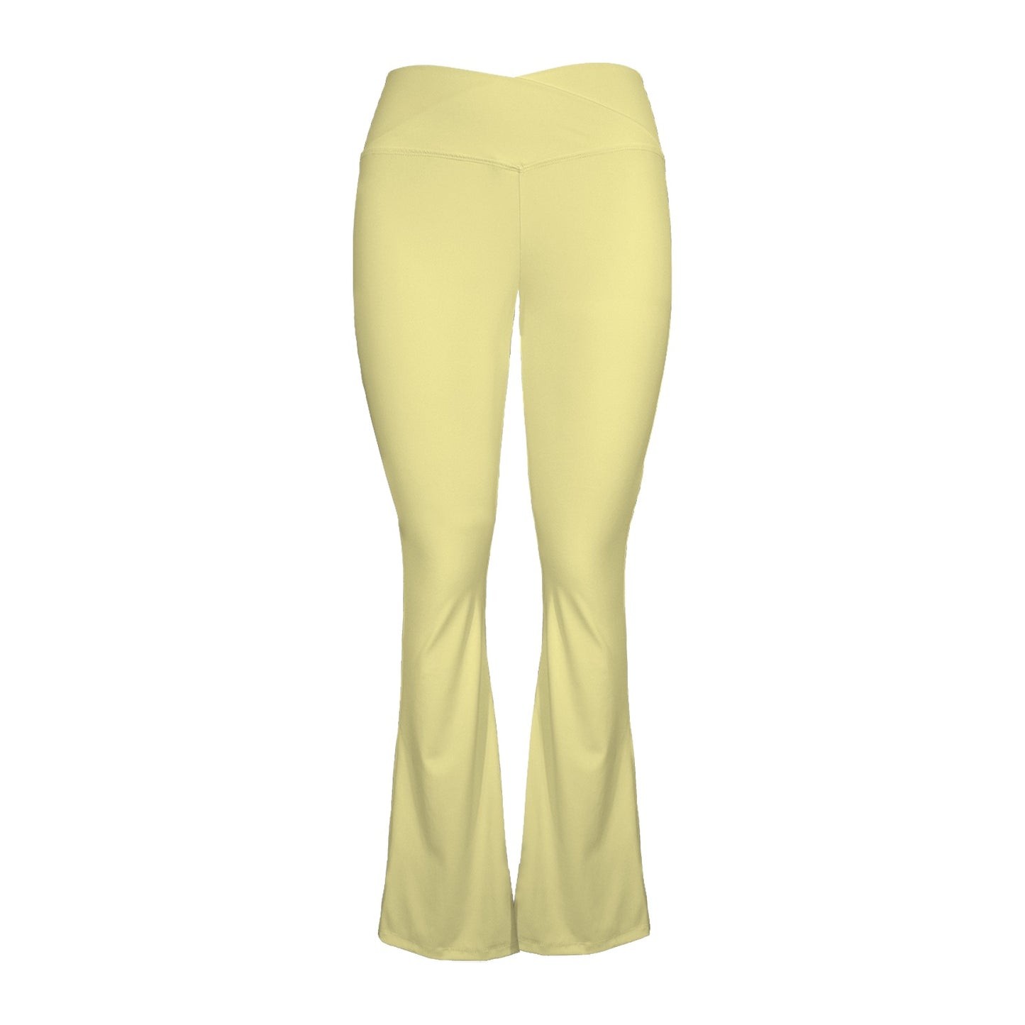off white cross leggings High Waist Crossover Tummy Control Flare Leggings