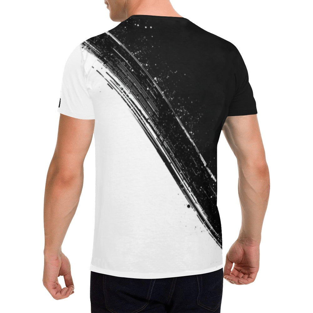 black white split tee All Over Print T-Shirt for Men (USA Size) (Model T40)