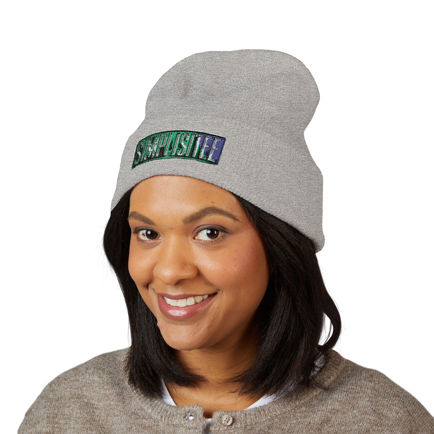 Trendy Embroidered Beanie,  Simplisitee - Fashionable Winter Hat, Cozy Knit Cap, Gift for Him/Her, Street Style Accessory