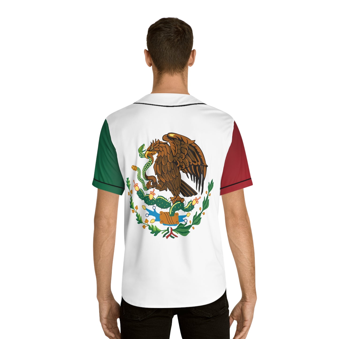 Simplisitee - Mexico Pride Men's Baseball Jersey, AOP Tee, Sportswear, Mexican Heritage Apparel, Game Day Outfit, Fiesta Clothing