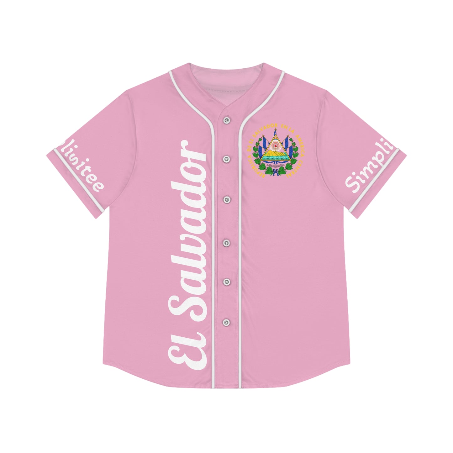 Simplisitee- Stylish Women's Baseball Jersey, El Salvador Pride Shirt, AOP Jersey, Cute Sports Apparel, Unique Gift for Celebrations
