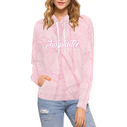 light all pink camo All Over Print Hoodie for Women (USA Size) (Model H13)