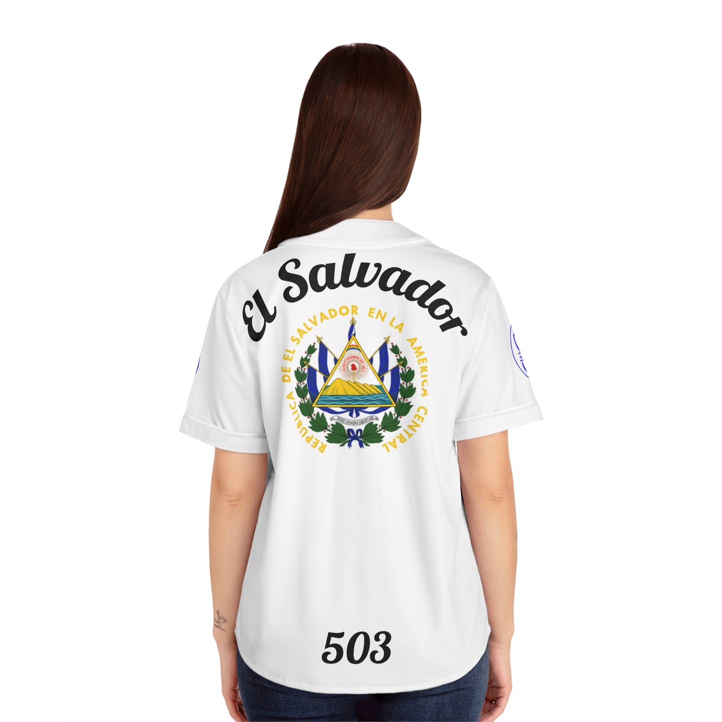 Simplisitee El Salvador Women's Baseball Jersey, Sports Apparel for Fans, AOP Shirt, Team Spirit Gear, Perfect for Game Day and Celebrations