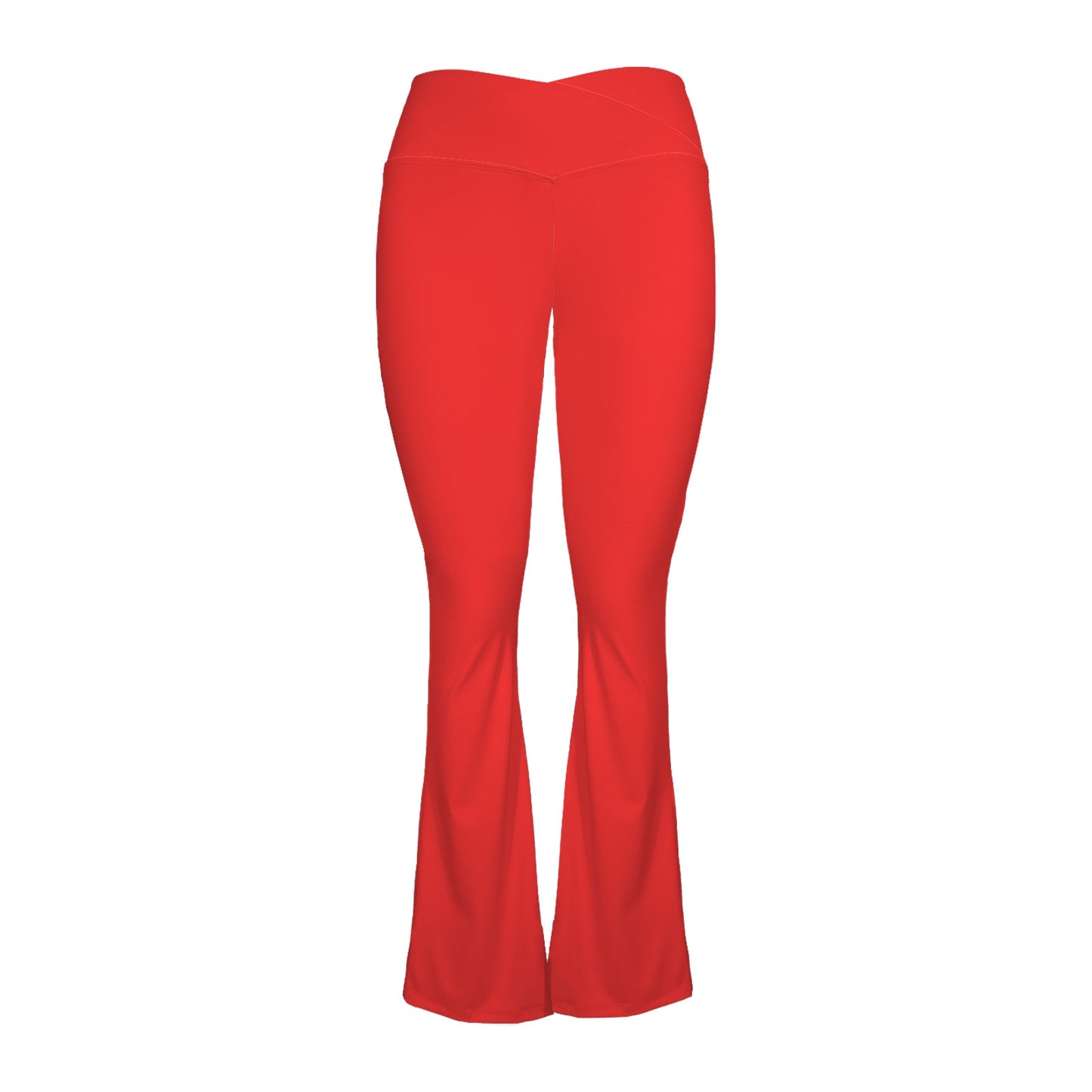 red cross leggings High Waist Crossover Tummy Control Flare Leggings