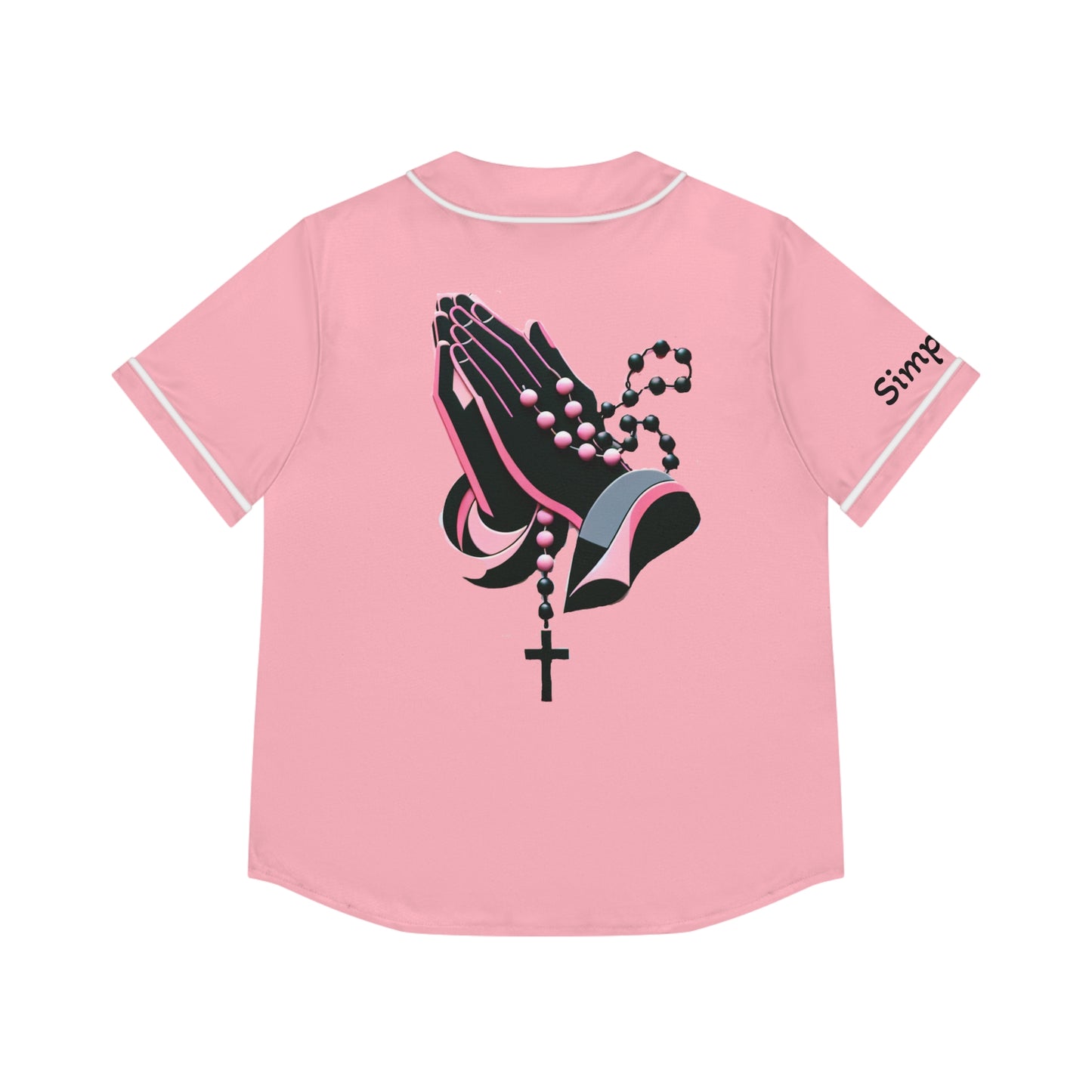 Stay Blessed Women's Baseball Jersey - Praying Hands Design