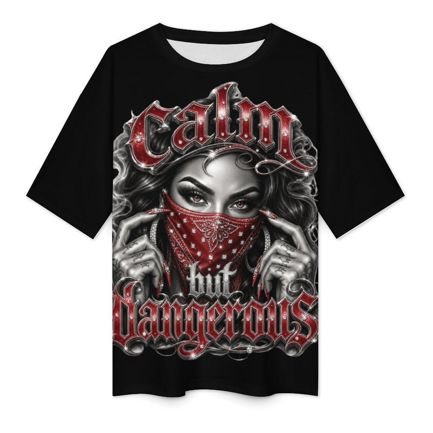 calm but dangerous t shirt Women's Drop-Shoulder Mid-Sleeve T-Shirt