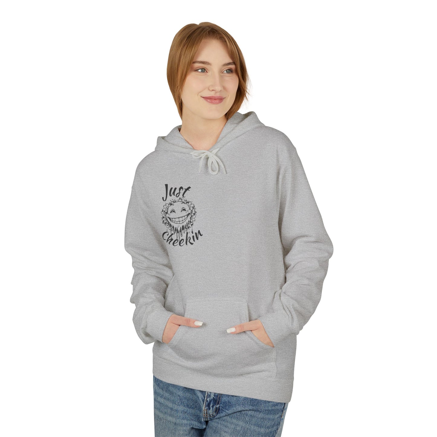 Just Checkin' Fleece Hoodie - Unisex Midweight Softstyle Casual Wear