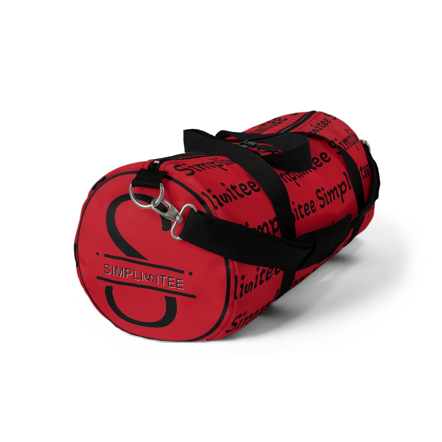 Simplisitee - Stylish Red Duffel Bag with 'Simplinitee' Design - Perfect for Gym & Travel