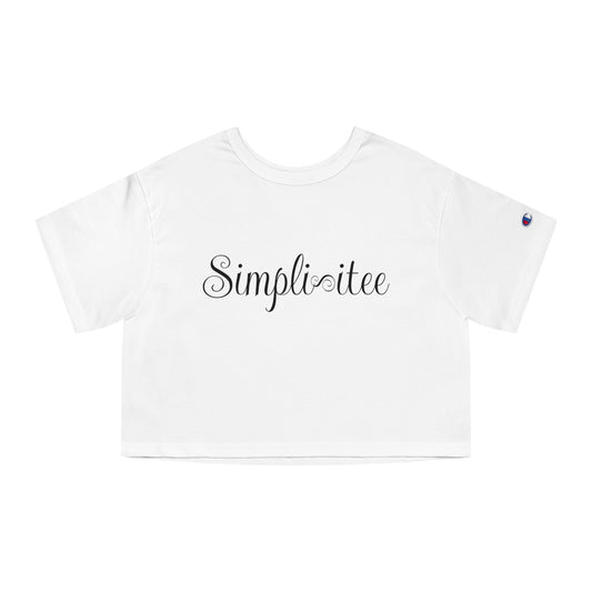 Cropped T-Shirt with 'Simplitee' Design | Chic Casual Wear for Everyday Style, Trendy Summer Top, Perfect for Gift, Lounge, Everyday Wear