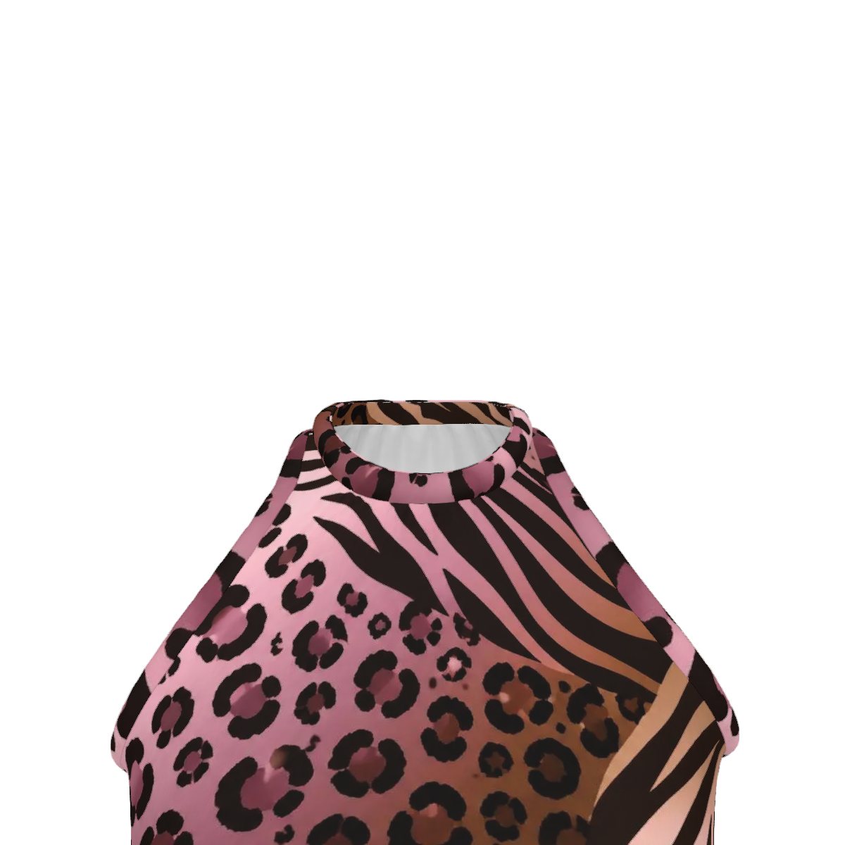 Design Women's High Neck Crop Tank Top animal print