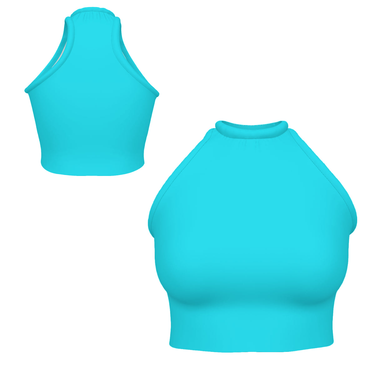 Design Women's High Neck Crop Tank Top light blue