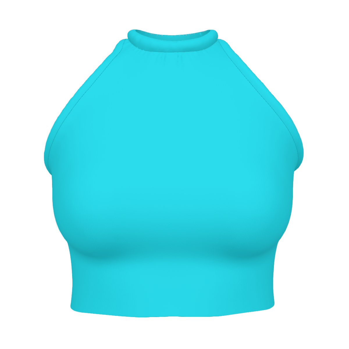 Design Women's High Neck Crop Tank Top light blue