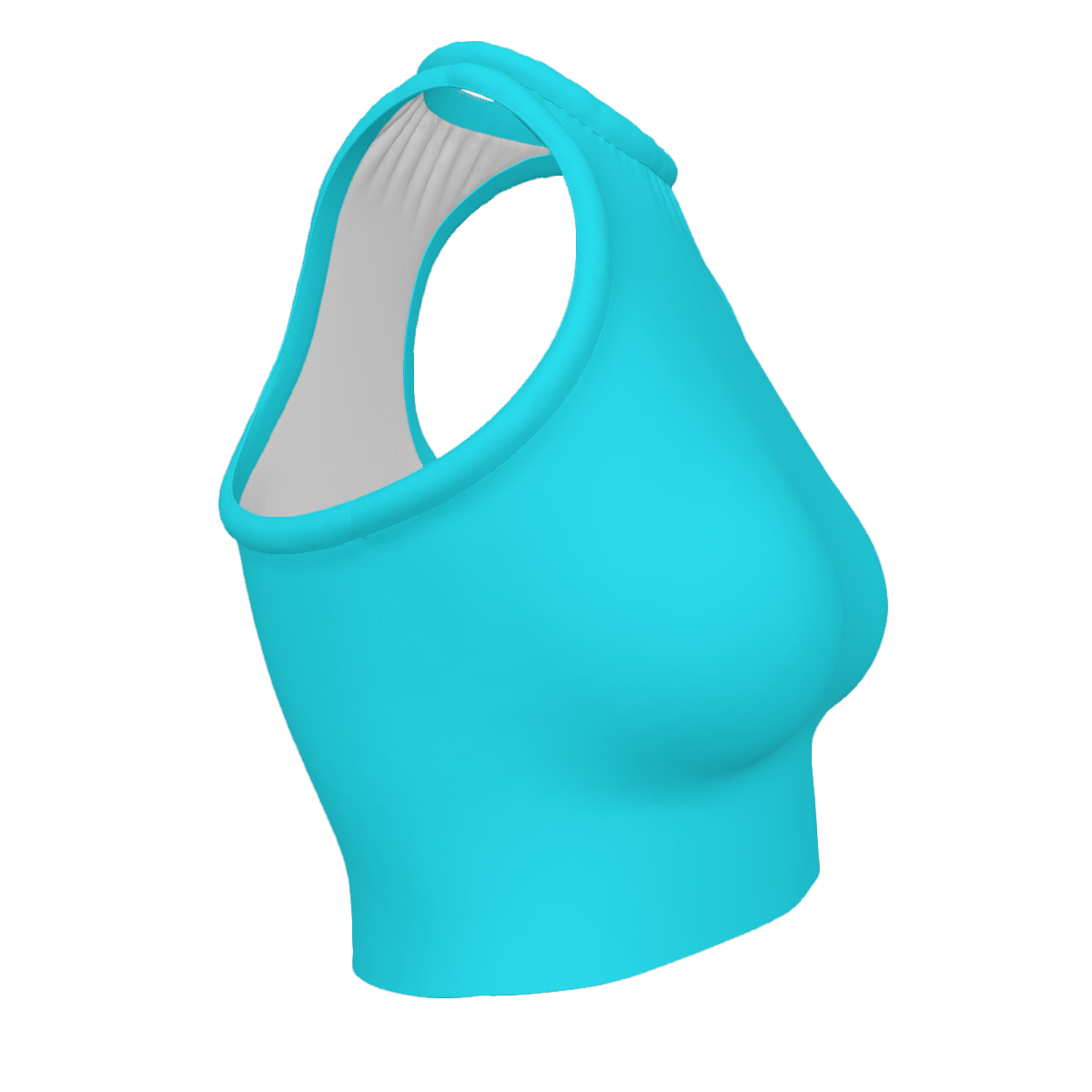 Design Women's High Neck Crop Tank Top light blue