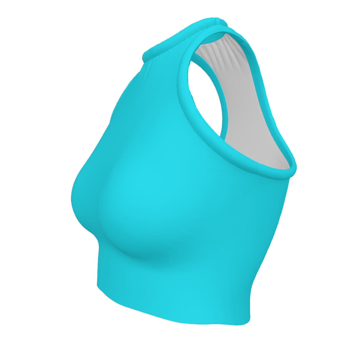 Design Women's High Neck Crop Tank Top light blue