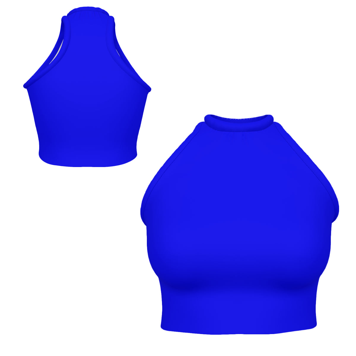 Design Women's High Neck Crop Tank Top blue