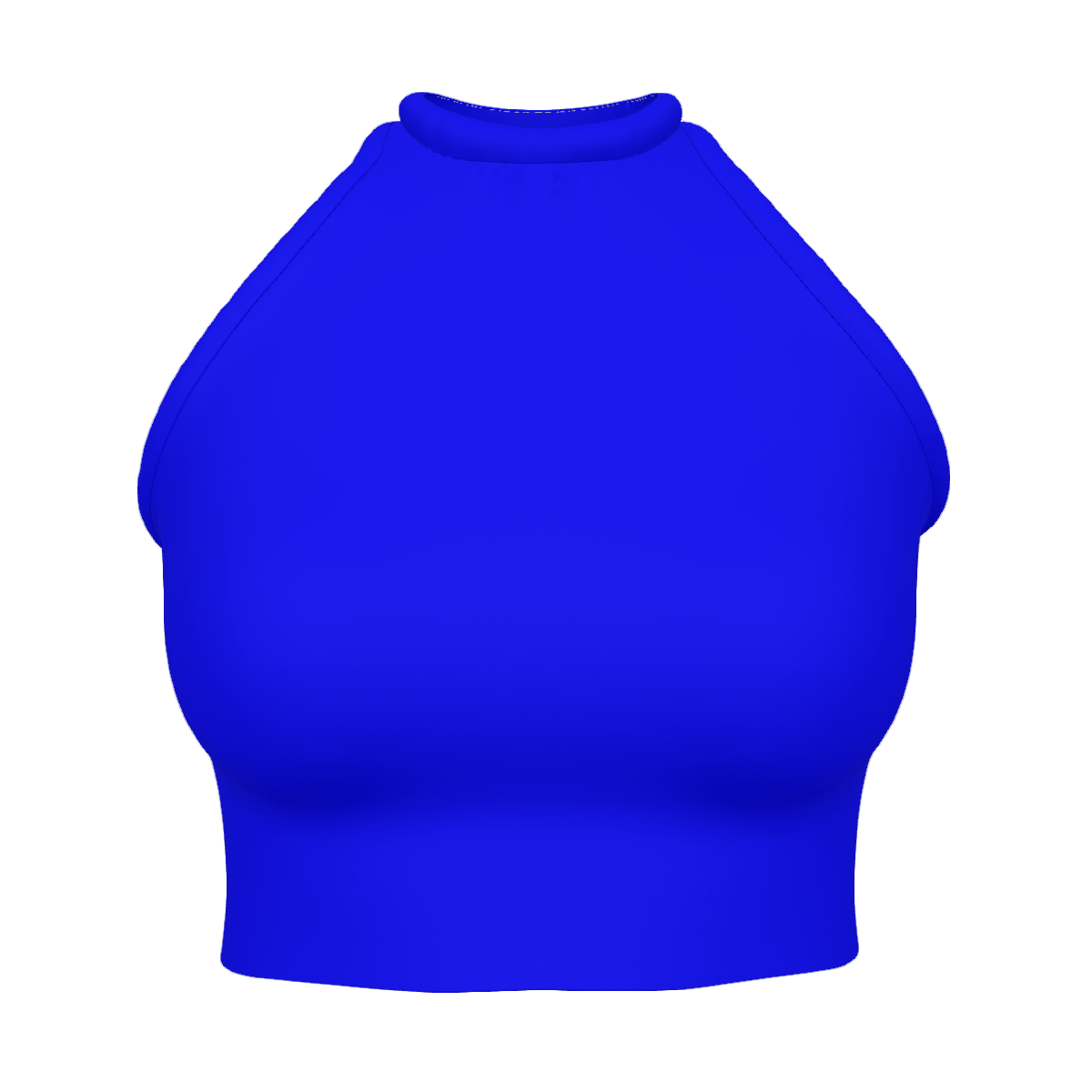 Design Women's High Neck Crop Tank Top blue