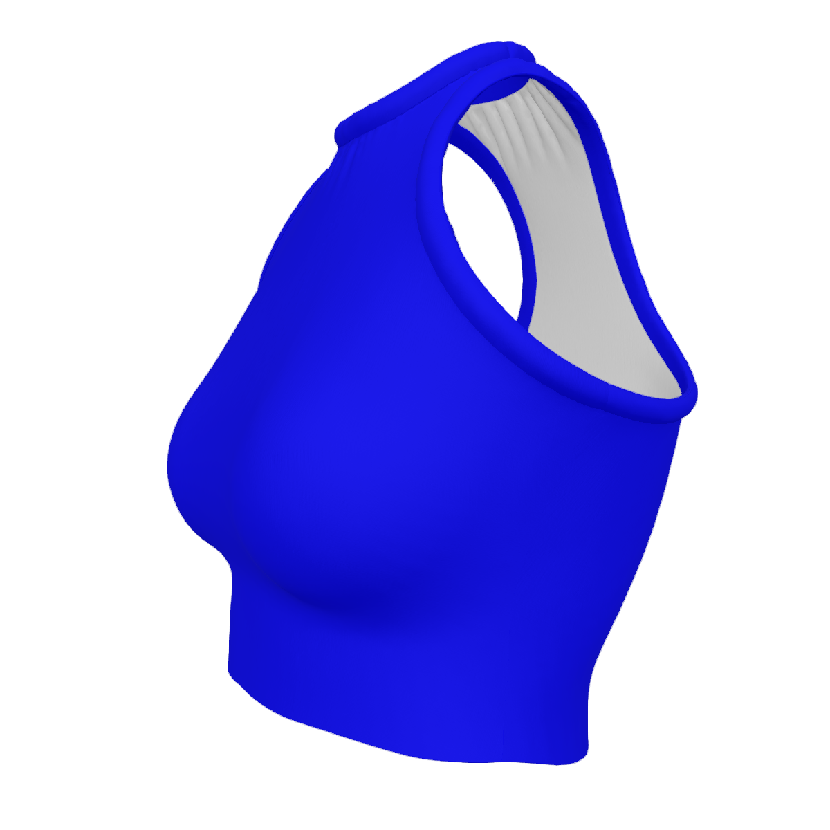 Design Women's High Neck Crop Tank Top blue