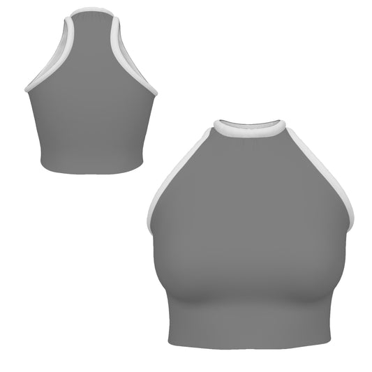 Design Women's High Neck Crop Tank Top gray