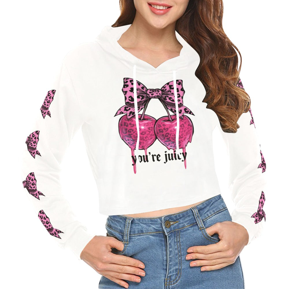 you're juicy hoodie All Over Print Crop Hoodie for Women (Model H22)
