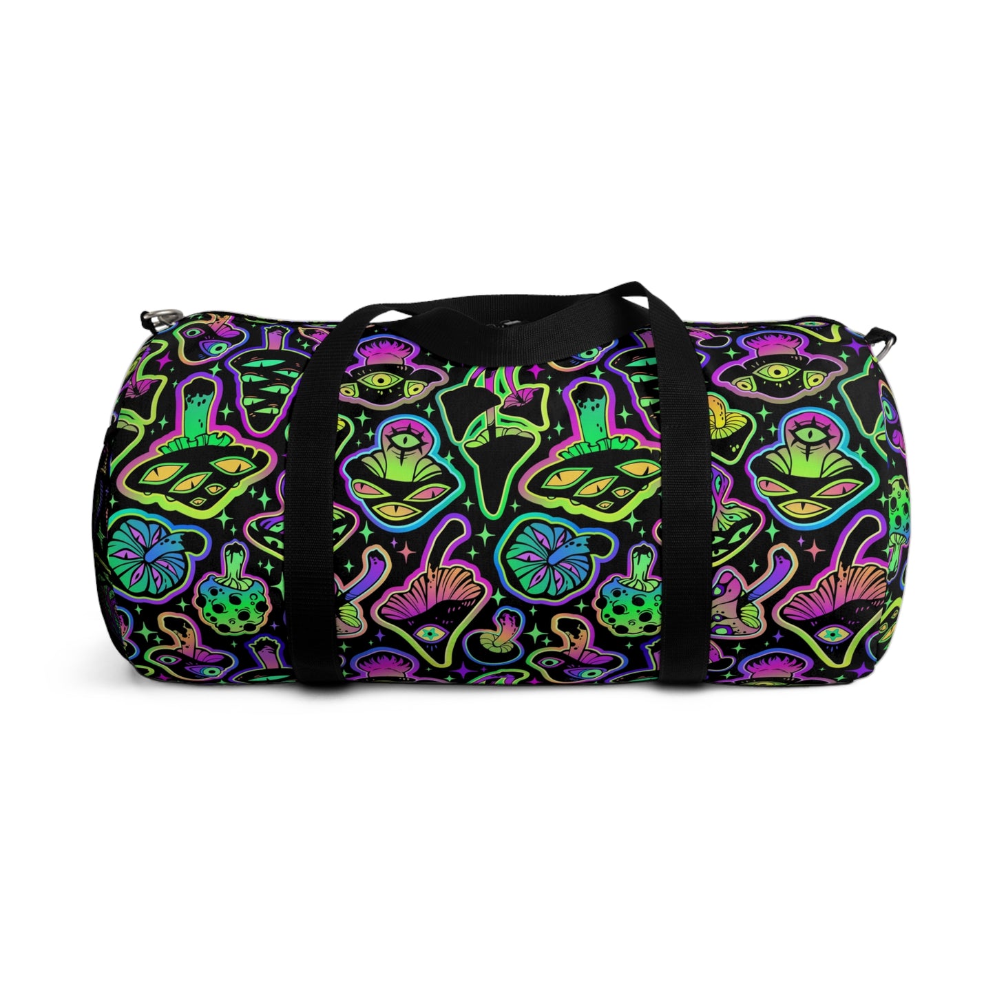 Vibrant Mushroom Duffel Bag - Trendy Travel Gear, Gym Bag, Weekend Getaway, Eco-Friendly Tote, Unique Gift for Nature Lovers, Bohemian Style