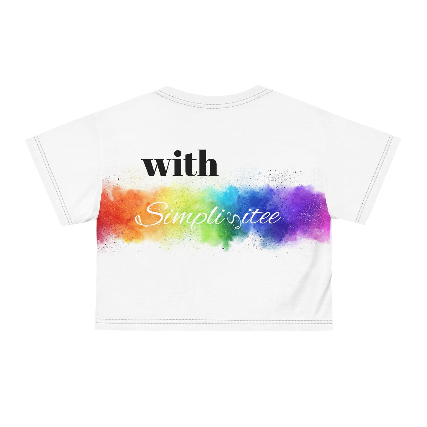 Simplisitee - Be Unique Crop Tee - Colorful Rainbow AOP Top, LGBTQ+ Pride Shirt, Festival Fashion, Summer Vibes, Gift for Her