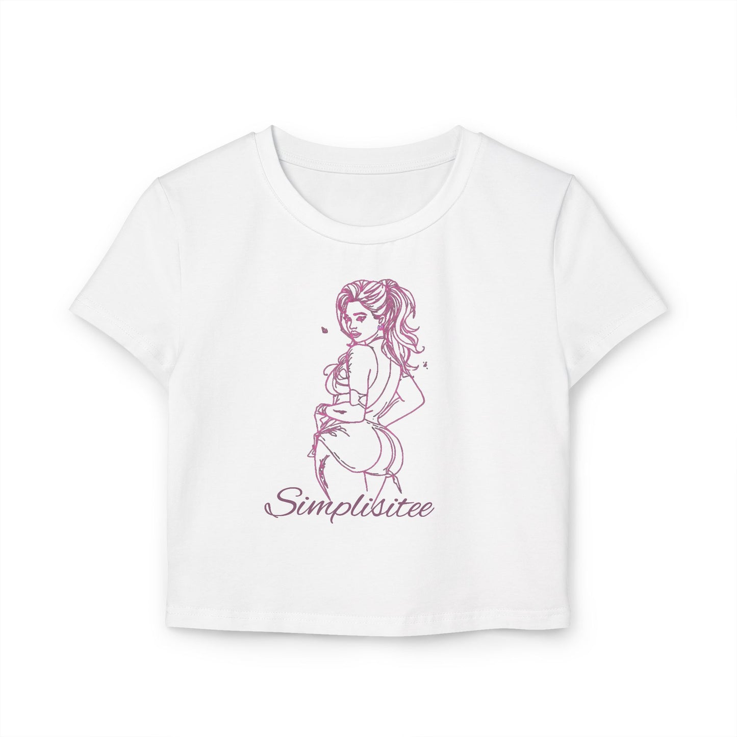Chic Women's Baby Tee with Playful Graphic, Casual Wear,