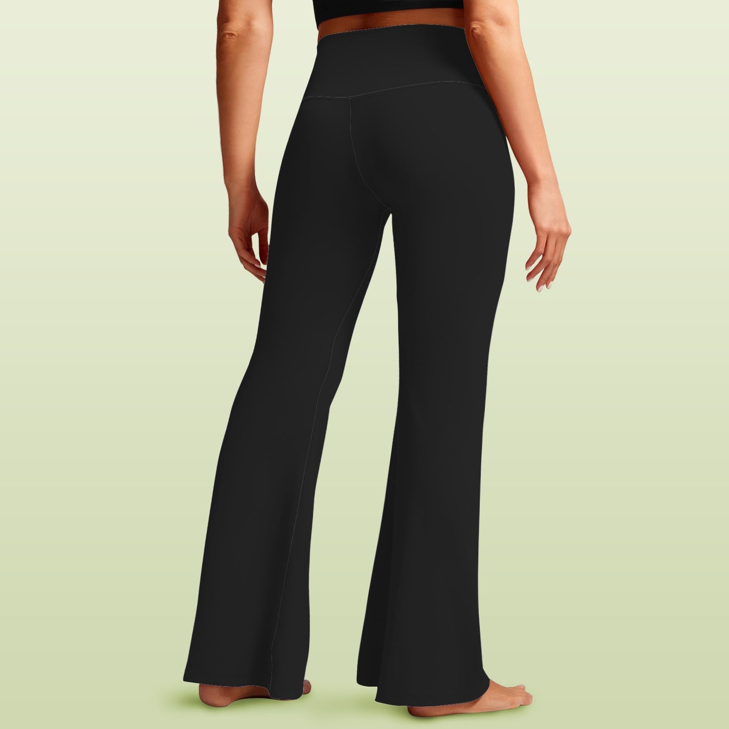 black cross leggings High Waist Crossover Tummy Control Flare Leggings