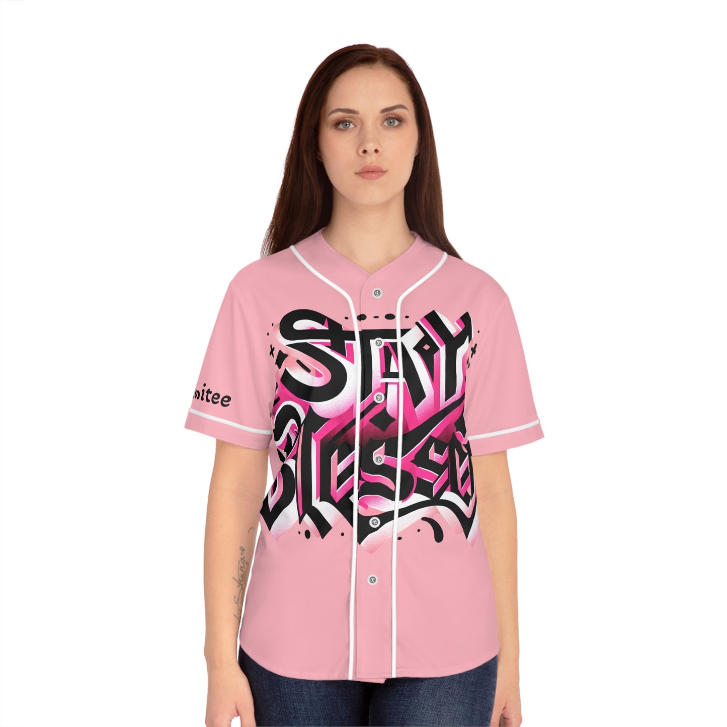 Stay Blessed Women's Baseball Jersey - Praying Hands Design