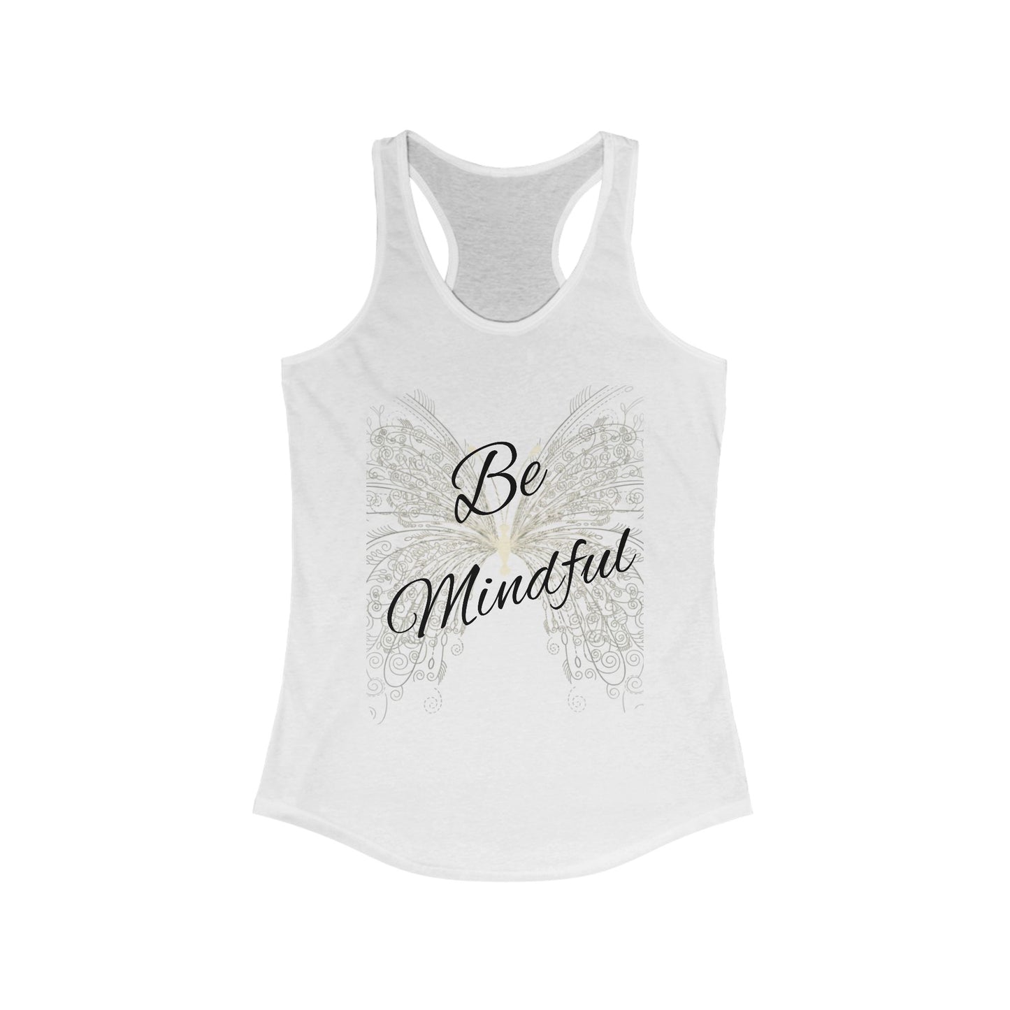 Simplisitee - Be Mindful Women's Racerback Tank - Inspirational Yoga & Fitness Top