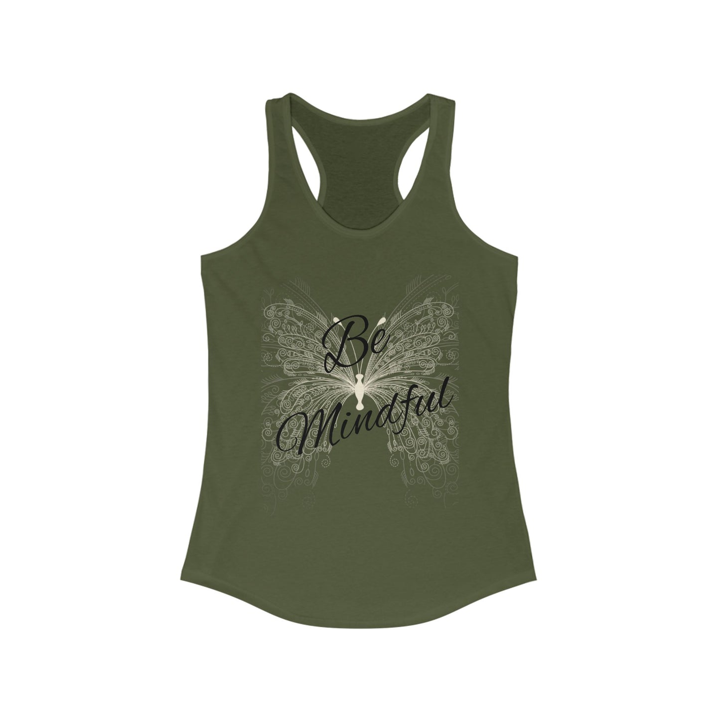 Simplisitee - Be Mindful Women's Racerback Tank - Inspirational Yoga & Fitness Top