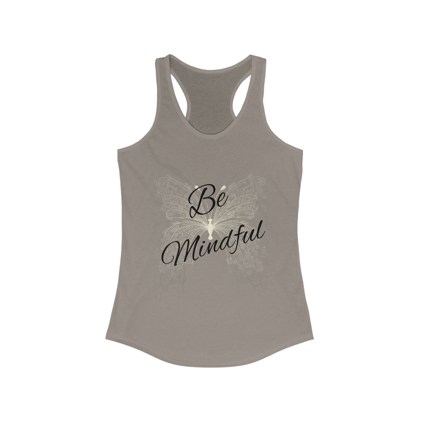 Simplisitee - Be Mindful Women's Racerback Tank - Inspirational Yoga & Fitness Top