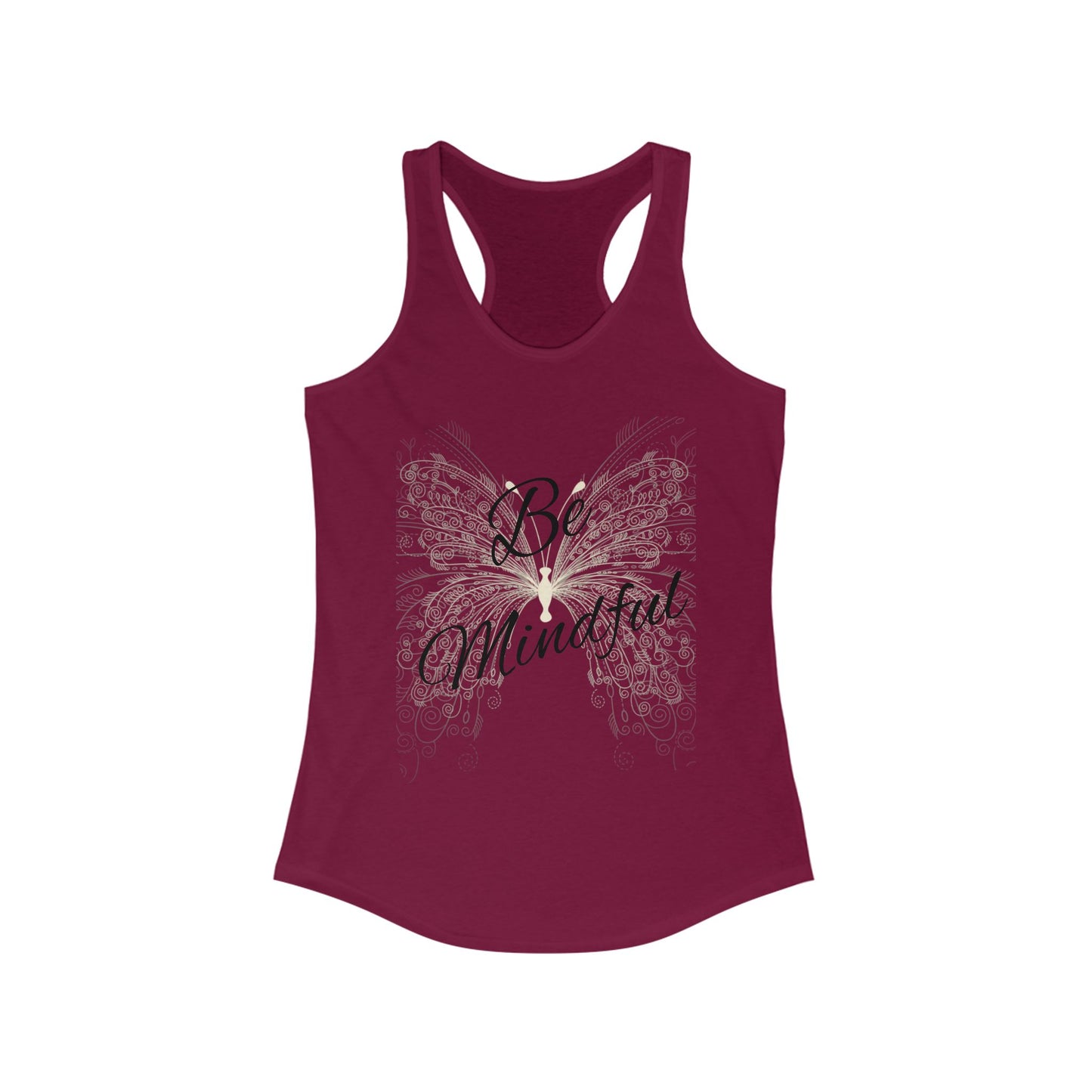 Simplisitee - Be Mindful Women's Racerback Tank - Inspirational Yoga & Fitness Top